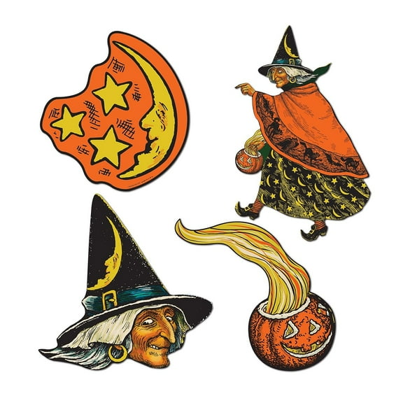 Halloween Party Decoration Halloween Cutouts 6 1 By 2" - 10 1 By 2"- Pack Of 12