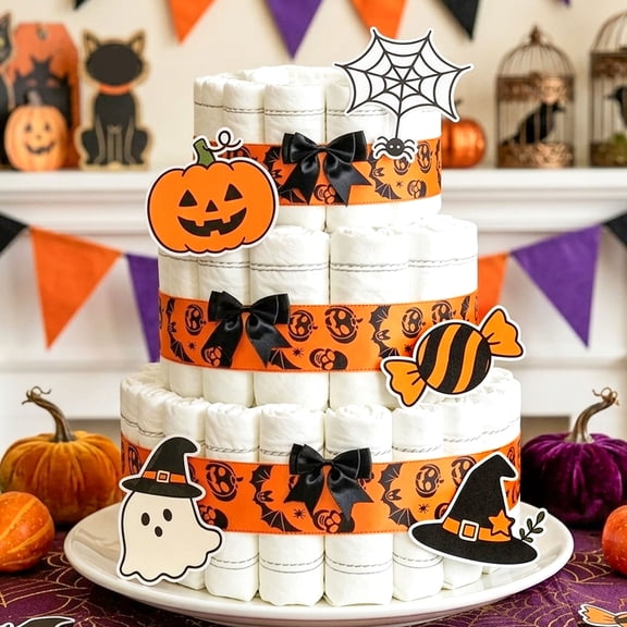 "Halloween Party Decoration Kit - Cool & Spooky Decor, Orange and Black Design, Perfect for Halloween Parties, Family Gatherings"