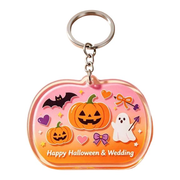 Halloween Party Decorations,6 Pack Fall Wedding Acrylic Key Pumpkin Heart Lace Bag Hanging Pendants For Themed Party Decor