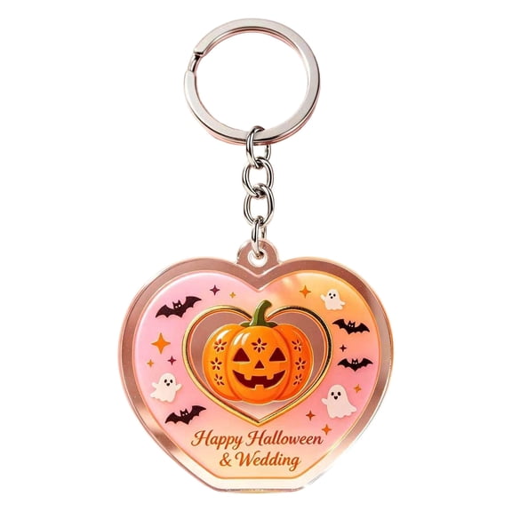 Halloween Party Decorations,6 Pack Fall Wedding Acrylic Key Pumpkin Heart Lace Bag Hanging Pendants For Themed Party Decor