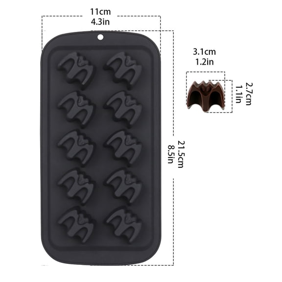 Halloween Party Decorations Bat Silicone Baking Mold Non Stick Ice Chocolate Tray Candy Making Mold Spooky Halloween Decorations Diy Kitchen Baking Tool