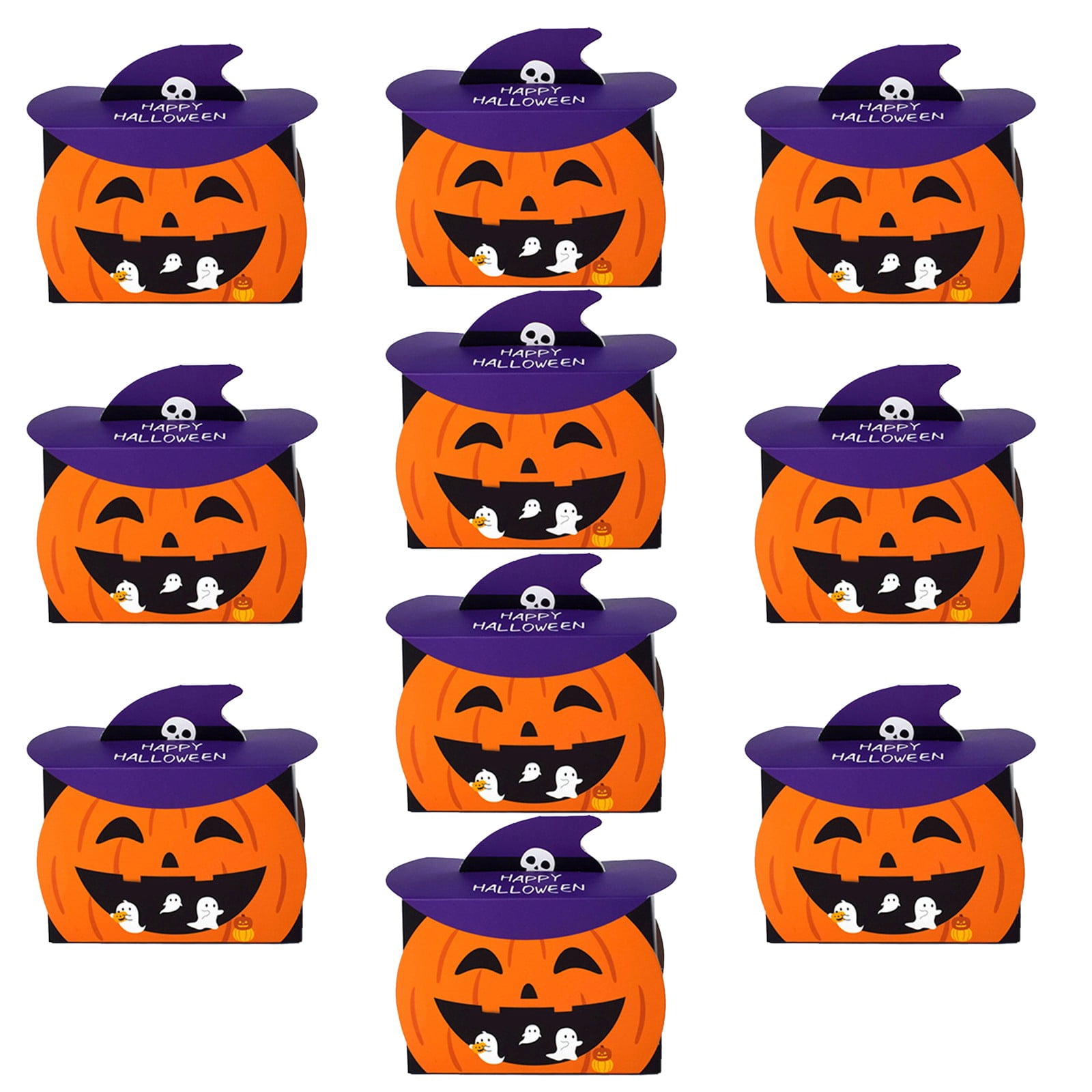 Halloween Party Decorations Candy Boxes for Gifts Candy Halloween Decorative Boxes Assorted Size for Halloween Presents Wrapping, Party Favor Boxes 10PC