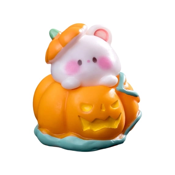 Halloween Party Decorations, Cute Mini Ghost Bear Pumpkin Figurine Halloween Micro Landscape Diy Blind Bag Accessory, for Home Halloween Party Hosts, Tiered Tray Display Lovers,