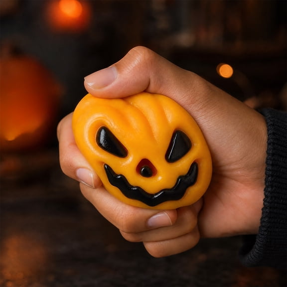 Halloween Party Decorations,Halloween Decor,Halloween Pumpkin Squishy Stress Reliever, Slow Rising Decompression Toy(Orange)