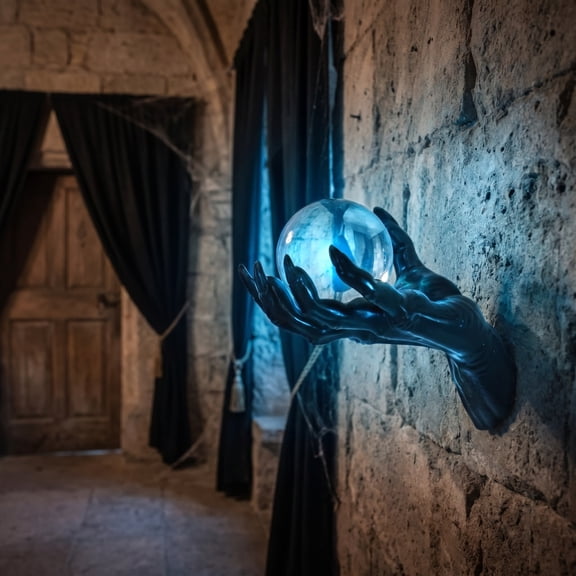 Halloween Party Decorations, Halloween Ghost Decorations, Wall Decorations, Black Wall Decor, Black Spooky Witch Claw Wall Hanging Candle Stand, Ghost Hand Desktop Figurine for