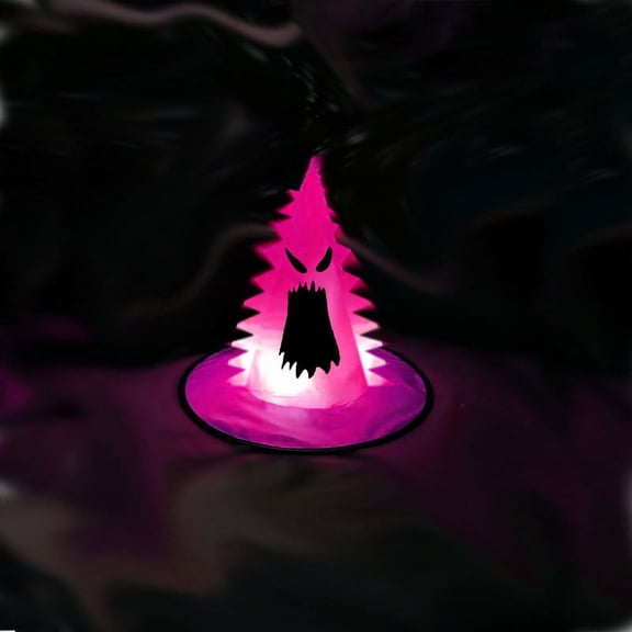 Halloween Party Decorations, Halloween Light, Glow Party Decorations, Witch Halloween Decorations, Fuchsia Glowing Angry Face Pointed Hat, 1Pc Light Up Magenta Halloween Hat for