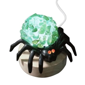 Halloween Party Decorations Night Lights Product Classification Glowing Halloween Amethyst Lamp with Wooden Base – Gothic Night Light for Home Porch and
