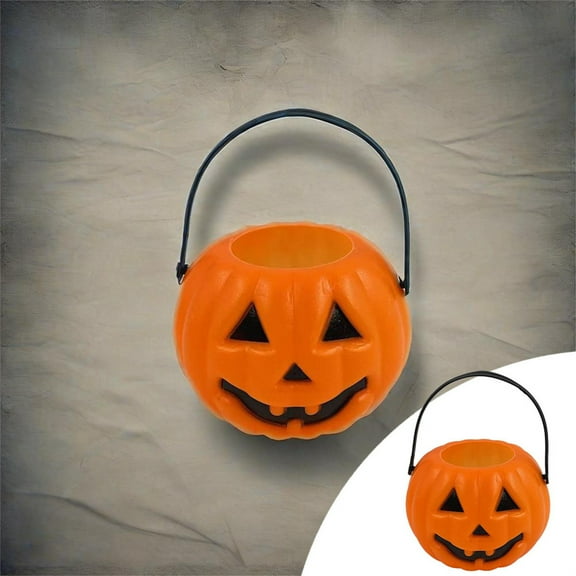 Halloween Party Decorations Plastic Pumpkin Bucket For Food Storage And Festive With Handle For Candy Food Storage Home Decor
