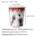 thumbnail image 1 of Halloween Party Dinnerware Supplies,Disposable Plates For Party, Bloody Zombie Tablecloth,Paper Plates,Cups,Napkins,Fork,Knives,Horror Halloween Birthday Party Decorations And Tableware Serves, 1 of 6