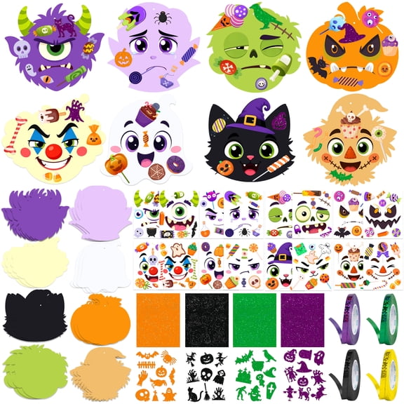 Halloween Party Diy Stickers, Make Your Own Halloween Sticker Set for Halloween Party Favors
