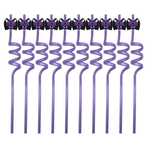 Halloween Party Favors 10Pcs Pumpkin Ghost Spider Bat Cat Halloween Theme Straws for Kids Halloween Party Supplies Decorations