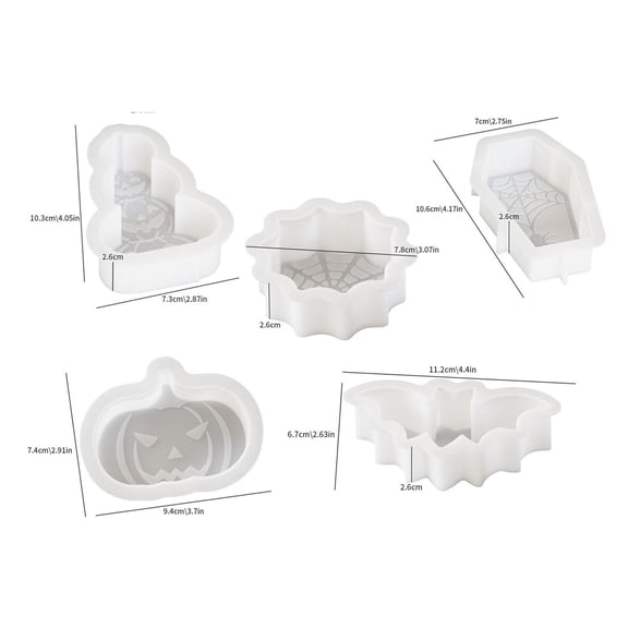Halloween Party Favors Coffin Candlestick Silicone Mold, Haunted House Layout Ornament Resin Drip Glue Mold, Festive Diy Crafting Supplies for Adults C