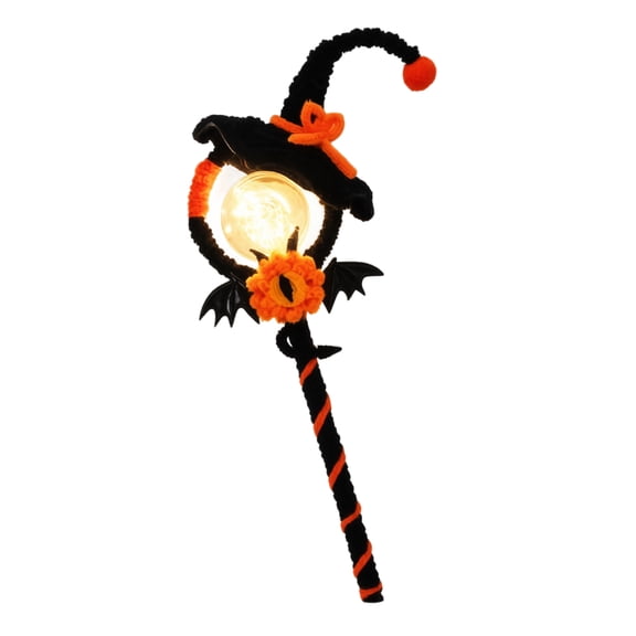 Halloween Party Favors Glow Sticks DIY Magic Wand Craft Kit for Kids Orange Light Up Star Wand Crafting Set with LED Lights Chenille Stems for Spooky Party Wearing Accessories