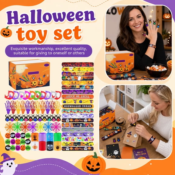 Halloween Party Favors Kit - 170PCS Spooky Themed Toy Assortment Pack for School Classroom Rewards,Trick or Treat Gift Exchange and Holiday Celebrations