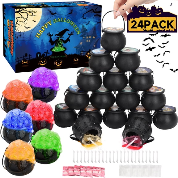 Halloween Party Favors for Student 12 Inch 24 Pc Halloween Cauldron Modeling Material Making Kit Non Candy Halloween Treats for Classroom and Trick Or Treat Events