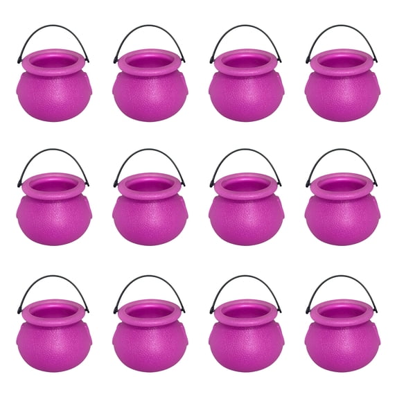 Halloween Party Favors for Student 3 X 2 Inch Purple Mini Halloween Buckets Witch Halloween Decorations Bulk 12 Pack for Halloween Birthday Party Supplies