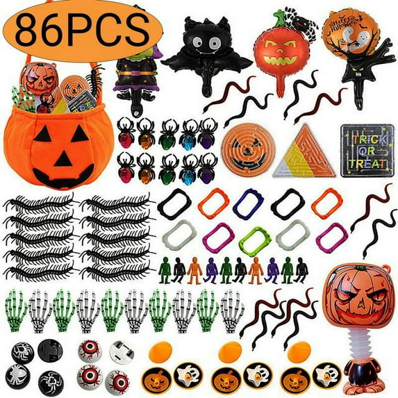 Halloween Party Favors for Kids Toys for Goodie Bags Pinata Fillers Treats Toys Trick or Treat Classroom Party Supplies 86Pcs