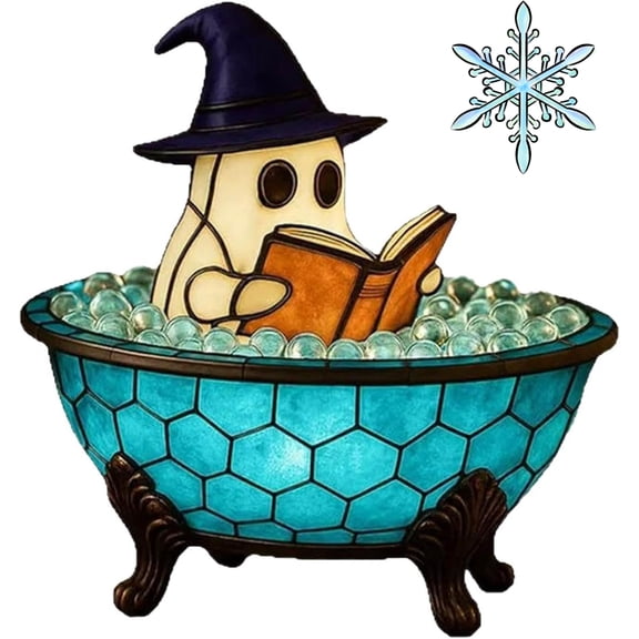 Halloween Party Ghost Bubble Bath Lamp, Halloween Ghost Night Light, Cute LED Lamp for Bathroom Decor, Ghost-Themed Bathtub Lamp for Halloween Party or Gift