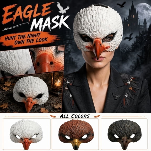 Halloween Party Half Face Mask, Mask, Animal Mask, Bird Mask, Black Masquerade Mask, Lightweight Durable Prop with 9X9X3 Inch Dimensions for Easy Wearing and All Event Use