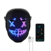 Clearance Halloween Party LED Mask Masquerade,Light Up Masks,Gesture Change, Bluetooth Programmable Christmas,Dancing