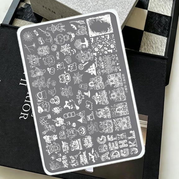 Halloween Party Nail Plate, 10 x 15 cm Nail Art Template, Stainless Steel Nail Art Image Plate, Nail Art Designs, Nail Salon