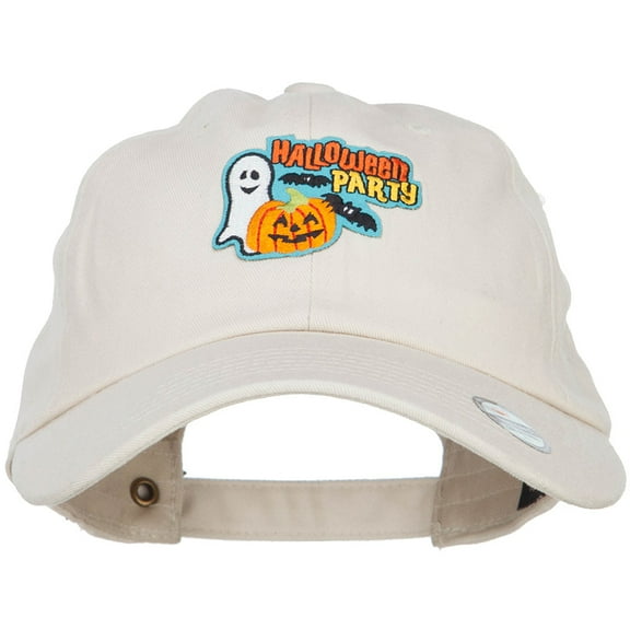 Halloween Party Patched Unstructured Cap - Beige OSFM
