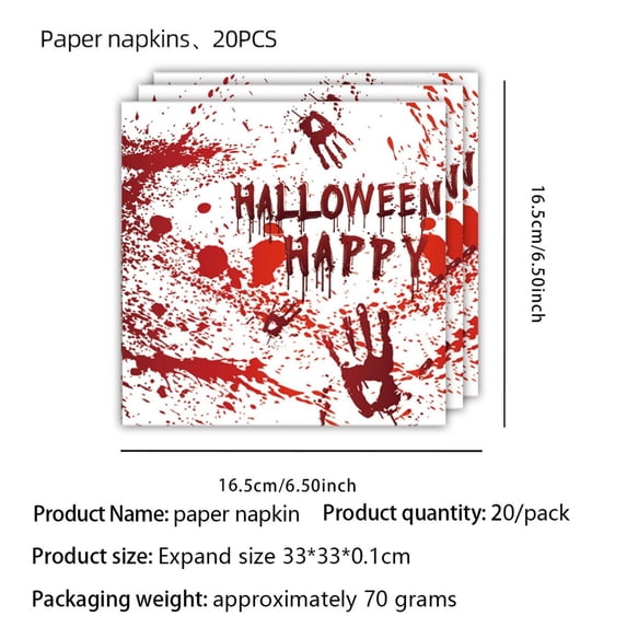 Halloween Party Plates and Napkins, Happy Halloween Holiday Pumpkin Ghost Dinnerware Party Decorations, Disposable Tableware for Kids Birthday Baby Shower Decor