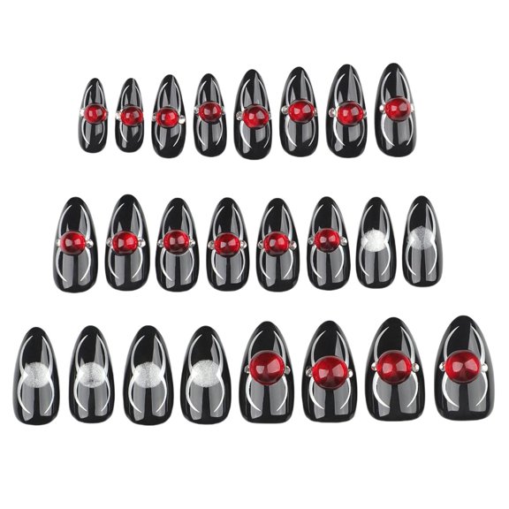 Halloween Party Ready Almond Nails Fashion Nails Stickers Short Spiders Glittering Designs On Fashion Statement