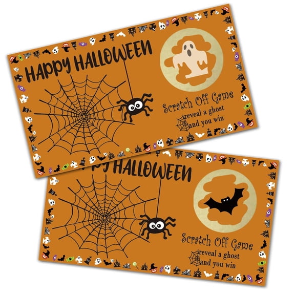 Halloween Party Scratch Cards 32 PCS Funny Game Supplies for Kids Teens Adults