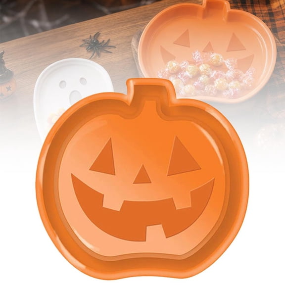 Halloween Party Serving Trays,Ghost Pumpkin Bat Plastic Food Platter
