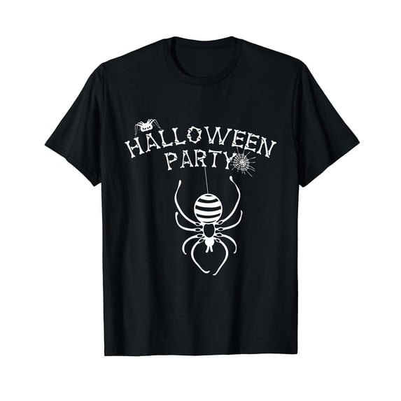 Halloween Party Spider Net Spooky Midnight T-Shirt