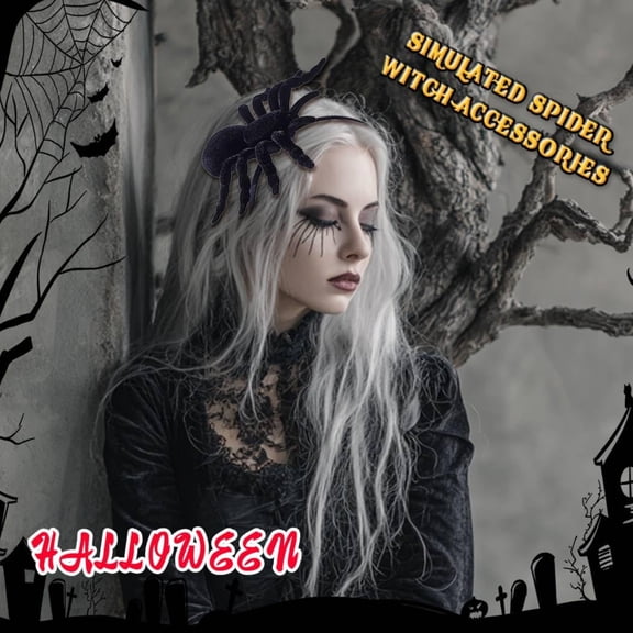 Halloween Party Supplies, Halloween Decorations, Halloween Decor, Black Halloween Party Decor, 15X8X6 Inch 1 Piece Flocked Fake Headband Spooky Accessory for Haunted House