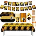 thumbnail image 1 of Halloween Party Supplies, Halloween Plates Napkins Party Decorations Tableware Set, Trick or Teart Disposable Dinnerware Witch Pumpkin Bat Ghost Halloween Table Decorations Serves 24 Guests, 1 of 5
