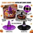 thumbnail image 1 of Halloween Party Supplies, Witch Halloween Decorations Purple Candy Dish, Halloween Candy Sculpted Piece Witch Hat Design, Plastic Halloween Serving Platter 14X9 Inch, Functional, 1 of 8