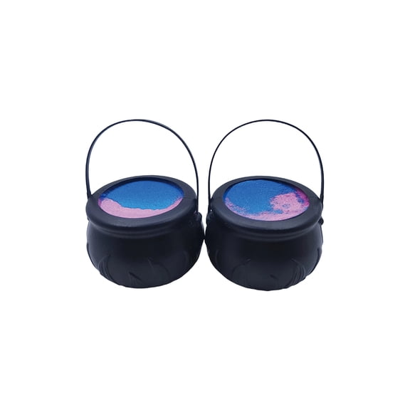 Halloween Party decorations Black Plastic Cauldron Pink and Blue Bath Bomb for Halloween Witch decor Holiday Party 1 Pack