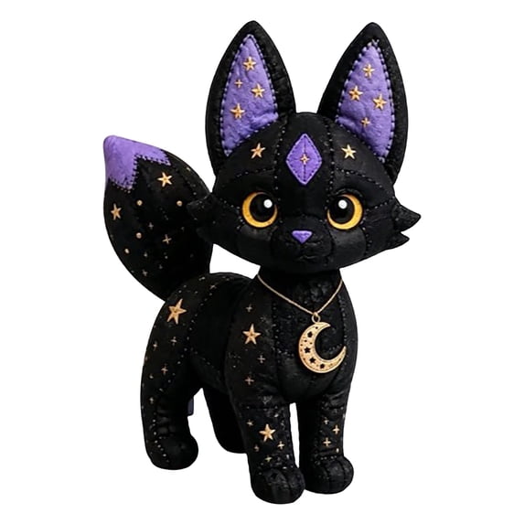 Halloween Patchwork Animal Kit, DIY Sewing Kit for Adults Beginners, 3D Felt Animal Craft, Spooky Home Decor, Handmade Gift for Halloween Fall Farmhouse - Fox