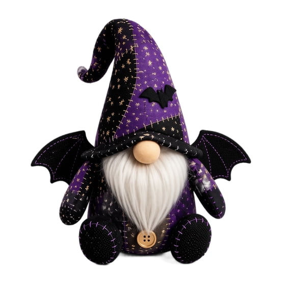 Halloween Patchwork Gnome DIY Craft Kit, Handmade Sewing Plush Gnome Ornament, DIY Holiday Decor Set for Halloween Home Party Gift