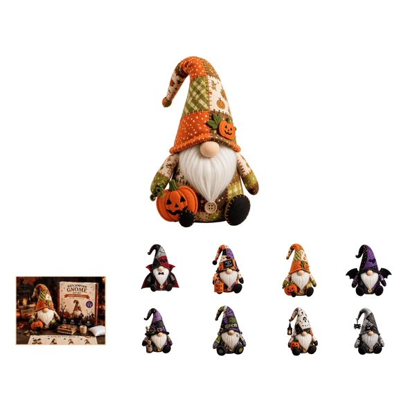 Halloween Patchwork Gnome Kit, Spooky Themed DIY Craft Project Kit, Fun Interactive Activity For Halloween Parties Fall Festivals And Family Seasonal Gatherings (D)
