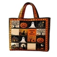 thumbnail image 1 of Halloween Patchwork Quilted Tote Bag Polyester Large Capacity Party Home Storage Handbag, 1 of 6