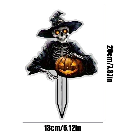 Halloween Pathway Stakes Pumpkin Lawn Signs Spooky 8X5 Inch Outdoor Halloween Garden Sign Decoration Party Supplies Yard Ornaments