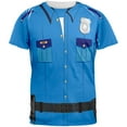 thumbnail image 1 of Halloween Patrol Blue Police Officer Costume All Over Adult T-Shirt - Large, 1 of 2