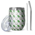 thumbnail image 1 of Halloween Pattern 12oz Stainless Steel Insulated Wine Tumbler with Lid and Straw – Double Wall Vacuum Mug for Hot & Cold Drinks, 304 Steel Interior, Sweat-Free Design. Trick or Treat !, 1 of 5