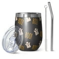 thumbnail image 1 of Halloween Pattern 12oz Stainless Steel Insulated Wine Tumbler with Lid and Straw – Double Wall Vacuum Mug for Hot & Cold Drinks, 304 Steel Interior, Sweat-Free Design. Trick or Treat !, 1 of 5