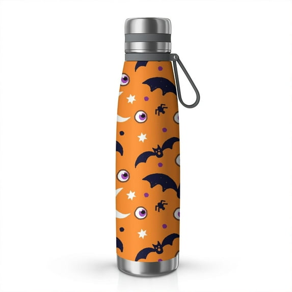 Halloween Pattern 29oz Stainless Steel Insulated Thermos with Tea Filter, 360° Printed Travel Bottle, Leakproof BPA-Free Flask with Anti-Slip Base, 304 Inner & 201 Outer, Vacuum Cup