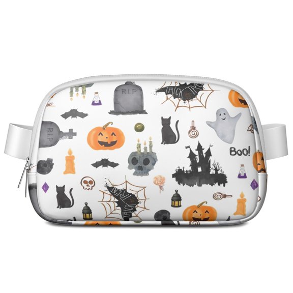 Halloween Pattern Cute Fanny Packs for Women,Travel Waterproof Crossbody Fanny Bags Waist Purse for Women Anti Theft Adjustable Strap for Running Travel Cycling