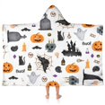 thumbnail image 1 of Halloween Pattern Hooded Bath Towel，50"x30" for Ages 3 To 12 Kids, Quick Dry Lightweight Soft Microfiber Hood Beach Towel Cover Up for Kids, 1 of 7
