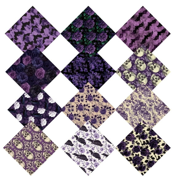 Halloween Pattern Paper Set - Purple Decorative Paper for Card Making, Crafting, Scrapbooking, and Seasonal DIY Decor