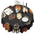 thumbnail image 1 of Halloween Patterned Pumpkins (2) Round Tablecloth 60"x60",Wrinkle Wipeable Table Cloth for Kitchen Dining Room Picnic Patio Party, 1 of 6