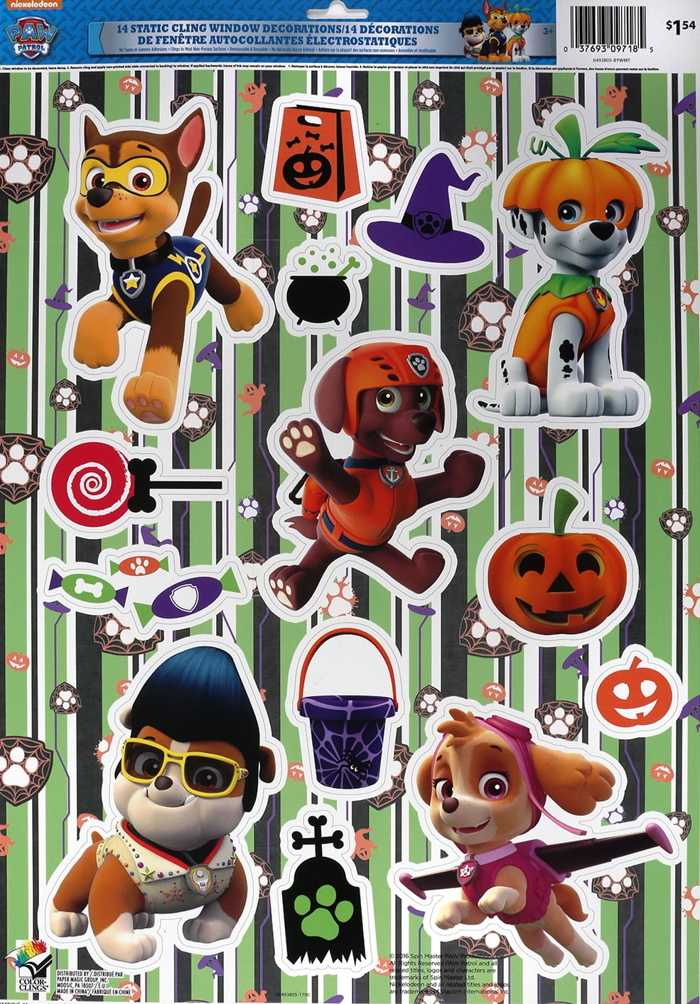 Halloween Paw Patrol Window Cling