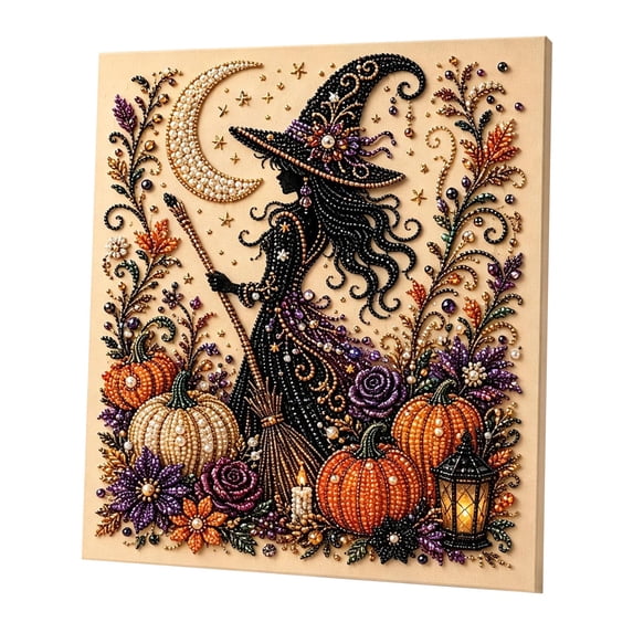 Halloween Pearl Art Beaded DIY Kit Making Set for Beginners, Handmade Bead Art Craft Set for Home Decor, Relaxing Arts and Crafts Gift for Adults Teens